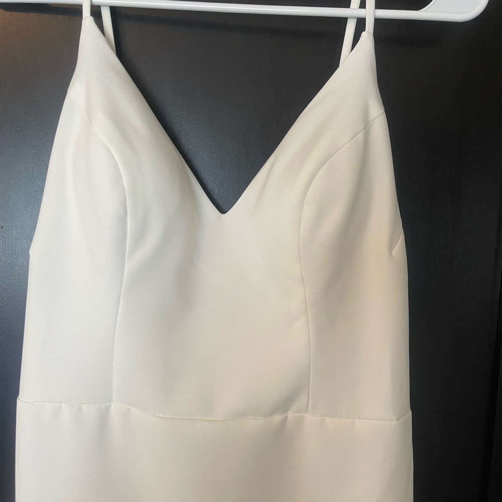 Simple Open Back Fit and Flare Wedding Dress - Picture 12 of 14